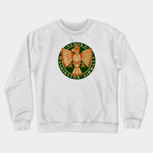 Alaska Washington Crewneck Sweatshirt by Midcenturydave